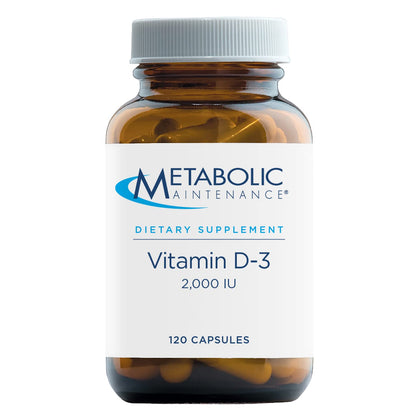 Metabolic Maintenance Vitamin D-3 2000 IU - Easier Absorption D3 for Immune, Mood + Cardiovascular Support (120 Capsules)