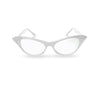 Pink/White Cat Eye Retro Costume Dress Up Hip Hop Rhinestone Glasses (2 Pack)