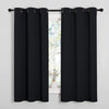 NICETOWN Halloween Pitch Black Solid Thermal Insulated Grommet Blackout Curtains/Drapes for Bedroom Window (2 Panels, 42 inches Wide by 63 inches Long, Black)