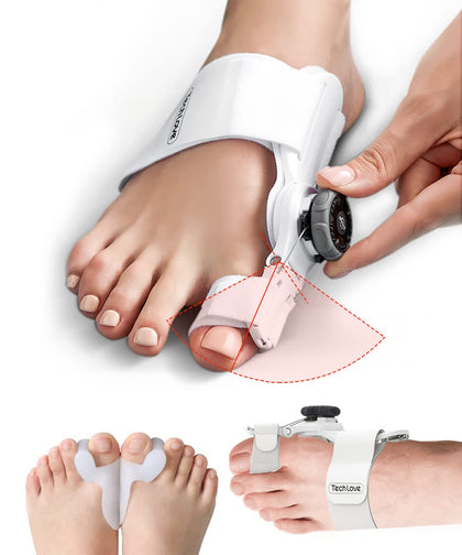 Tech Love Bunion Corrector for Women and Men, Orthopedic Bunion Toe Straightener, Adjustable Bunion Splint with Toe Separator for Bunion Relief, Day Night Support