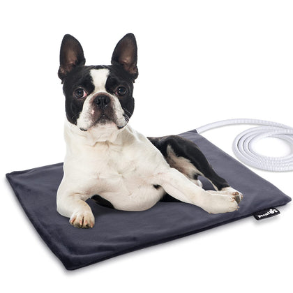 Pecute Pet Heating Pad, Dog Heating Pad with Chew Resistant Cord, Waterproof Layer, Warming Cat Heating Pad, Indoor Pet Heating Pads for Dogs Cats, Auto Temp Control with Washable Cover, 19.7