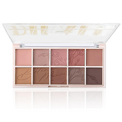 Go Ho 10 Colors Eyeshadow Palette,All Matte Eye Shadow Makeup,Highly Pigmented Blendable Shades Nude Eye Shadow,Waterproof Eyeshadow Makeup Palette,06 Light Pink&Brown