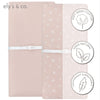 Elys & Co. Changing Pad Covers?Cradle Sheets 2-Pack - Combed, 100% Jersey Cotton for Baby Girl - Rosewater Pink, Pin Dots & Gingko Leaves
