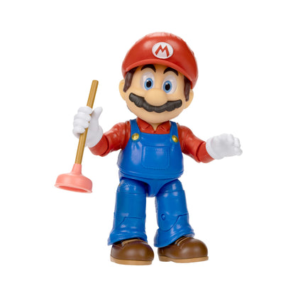 The Super Mario Bros. Movie - 5 Inch Action Figures Series 1 - Mario Figure with Plunger Accessory