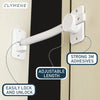 CLYMENE Cat Door Latch & Stopper, Adjustable Child Proof Door Lock and Pinch Guard, Let's Cats in and Keeps Dogs Out of Litter & Food, No Need for Pet Gates or Interior Cat Door (White)