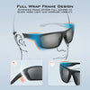 KastKing Huzzah Polarized Sport Sunglasses for Men and Women, Matte Blackout Frame, Smoke Lens