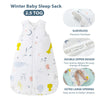 Mosebears Sleep Sack Baby Winter Wearable Blanket with 2-Way Zipper,2.5 TOG Cotton Sleep Sack Unisex (White Animal, 6-12 Months)