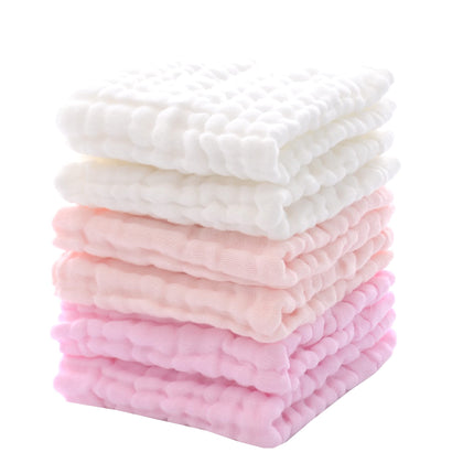 MUKIN Baby Washcloths/Wipes - Soft Face Cloths for Newborn, Absorbent Bath Towels, Burp Cloths or Face Towels, Baby Registry as Shower. Pack of 6-12x12 inches (Pink)