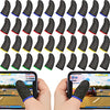 30 Piece Finger Sleeve for Gaming Mobile Game Controller Finger Thumb Sleeve Anti Sweat Breathable Seamless Touchscreen Finger Cover Silver Fiber for Phone Game(Assorted Colors)