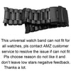 Curved End Replacement Watch Band 18mm 20mm 22mm 24mm Stainless Steel Watchband Double Lock Buckle Wrist Belt Watch Strap SB5ZWT (Black, 18mm)