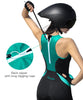 Santic Triathlon Suit for Women tri Suit Back Zipper One-Piece Swimsuits Quick-Dry with Padding(Green,L)