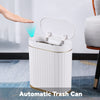 ELPHECO Trash Can with Lid Automatic Garbage Can, 2 Gallon Slim Small Plastic Smart Trash Bin, 8 L Narrow Motion Sensor for Bedroom, Bathroom, Office