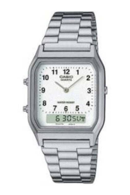 Casio General Men's Watches Digital-Analog Combination with 10 Year Battery Life AQ-230A-7BMQ - WW, White (AQ-230A-7B)