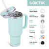 COKTIK 40 oz Tumbler With Handle and Straw Lid, 2-in-1 Lid (Straw/Flip), Vacuum Insulated Travel Mug Stainless Steel Tumbler for Hot and Cold Beverages,Easy to Clean (Seafoam)