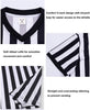allentian Men's Referee Shirt - Official Black & White Stripe Referee/Umpire Jersey - Pro-Style V-Neck Referee Uniform, Great for Basketball, Football, Soccer (M)