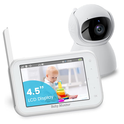 Poit Baby Monitor, Video Baby Monitor with Camera Audio, 4.5