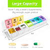 Weekly Pill Organizer 2 Times a Day - Remtise Am/Pm Daily Pill Case Medicine Organizer, Push Button 7 Day Pill Box for Pills/Vitamin/Cod Liver Oil/Supplements (Rainbow)