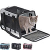 Gorilla Grip Airline Travel Cat Carrier Bag Up to 15 Lbs, Breathable Mesh Collapsible Pet Carriers for Small, Medium Cats, Small Dogs, Puppies, Portable Kennel with Soft Washable Waterproof Pad Gray