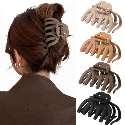 4 Pcs Octopus Claw Clips Matte Hair Clips Octopus Hair Claw Clips for Women 3.8