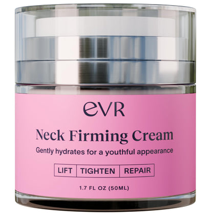 EVR BEAUTY Anti-aging Neck Firming Cream with Collagen & Hyaluronic Acid - Made in USA with Natural & Organic Ingredients Face Neck and Chest Tightening Moisturizer