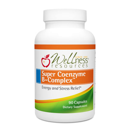 Wellness Resources Super Coenzyme B Complex - Highly Absorbable Coenzyme B Vitamins + MethylFolate for Energy, Stress, Hair (90 Capsules)