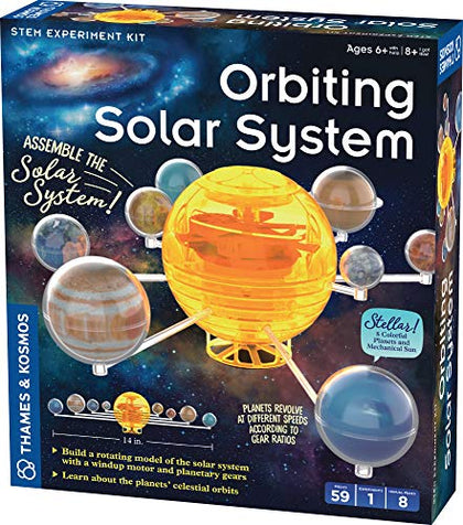 Thames & Kosmos Orbiting Solar System STEM Kit | Build a Rotating Solar System Model | Planets Revolve Using a Windup Motor | Explore Gear Ratios | Science Fairs | Difficulty Level: Intermediate Small