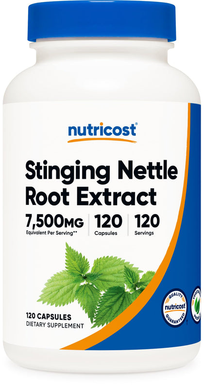 Nutricost Stinging Nettle Root Extract 7500mg, 120 Capsules - Vegetarian Friendly, Non-GMO, Gluten Free (750mg of 10:1 Extract)