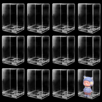Figures Display Case 12 Pack Single Display Case Cabinet Stand Free Standing Lockable Showcase for Mini Pop Figures Collectibles Mini Toys Gemstone Figures Collectibles(12 PCS Single Case)