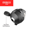 Zebco 202 Spincast Fishing Reel, Size 30 Reel, Right-Hand Retrieve, Durable All-Metal Gears, Stainless Steel Pick-up Pin, Pre-Spooled with 10-Pound Zebco Fishing Line, Black, Clam Packaging