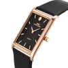 IBSO Men Watches 7MM Ultra-Thin Rectangle Dial Watch Classic Quartz Wristwatch (Black Gold)