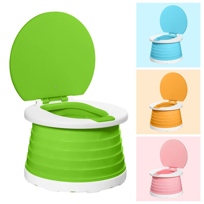 Portable Potty for Toddler Travel Potties Foldable Training Toilet Travel Potty Chair for Toddler Baby Kids Travel Potty Seat Indoor& Outdoor Green