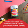 OLLY Kids Immunity Gummy, Immune Support, Wellmune, Elderberry, Vitamin C, Zinc, Chewable Supplement, Cherry - 50 Count