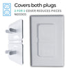 White Double Outlet Covers Baby Proofing (10 Pack, 20 Sockets) | Baby Proof Plug Covers for Electrical Outlets | Safe & Secure Baby Safety Products | Childproof Socket Covers Protect Toddlers & Babies