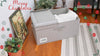 GRANNY SAYS Large Storage Bins with Lids, Shelf Basket, Canvas Decorative Storage Container for Wardrobe Closet Shelves, Bins for Closet Organization Storage Box Toys, White/Black, 1-Pack