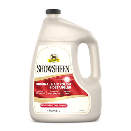 Absorbine ShowSheen Hair Polish & Detangler 128oz Refill Jug, Horse and Dog Coat, Mane and Tail, Instant Detangling & Reduces Hair Breakage for Healthy Grooming & Radiant Shine