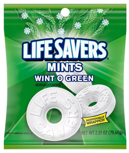 Lifesavers Mints Wint O Green Individually Wrapped NET WT 2.81 OZ (79.66 g)