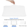 2-Pack Jersey Knit Pillow Cases Standard/Queen - Ultra Soft T-Shirt Like White Pillowcases Microfiber Blend - Envelope Closure Queen or Standard Size Set of 2, White