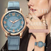 Hovisi Unisex Bracelet Watch, Fashion Quartz Female Watch for Women Luxury PU Leather Wrist Watches, Wonderful Watches Gift for Women, Watches Two Colors Dial (Blue)