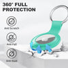 Linsaner Compatible with AirTag Case Keychain Air Tag Holder Silicone AirTags Key Ring Cases Tags Chain Apple AirTag GPS Item Finders Accessories, Mint Green