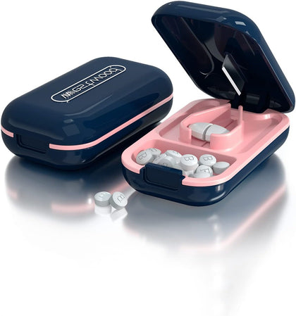 Small Pill Cutter, Pill Splitter Pill Cutter for Small or Large Pills, Cuts Vitamins Tablets, Portable Pretty Pill Crusher for Purse Pocket (Pill Cutter, Blue)