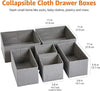 Amazon Basics Cloth Drawer Storage Organizer Boxes, Set of 6, Gray