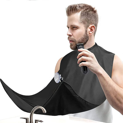 Likeny Beard Bib Beard Apron Gifts for Men Dad Fathers Day Anniversary Valentines Day Stocking Stuffers Christmas Gifts for Him Boyfriend Husband From Daughter Son Beard Trimming Catcher Bib Black