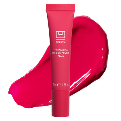 U Beauty The PLASMA Tinted Lip Compound - Hot Pink Plumping Lip Gloss Tint, Hyaluronic Acid & Shea Butter Deeply Hydrate - Salicylic Acid & Peptides Visibly Smooth and Improve Lines, Flush - 15 mL