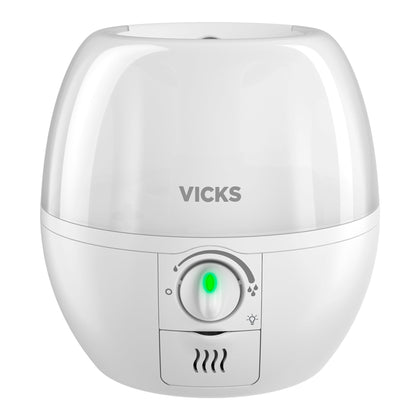 Vicks Filter-Free 3-in-1 SleepyTime Humidifier, Diffuser and Night-Light, Visible Ultrasonic Cool Mist Humidifier with Essential Oil Diffuser for Baby and Kids, White, Standard