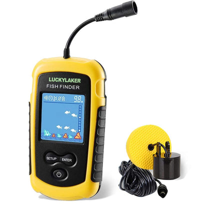 LUCKYLAKER Kayak Handheld Fish Finder Fishing Boat Depth Fishing Finder Display Sonar Fish Finder Portable LCD Boat Canoe