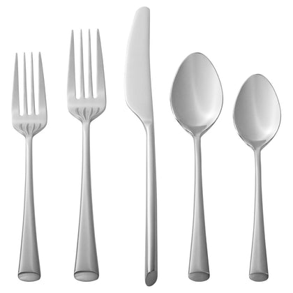 Alata Bailey 20-Piece Forged Stainless Steel Flatware Set Cutlery Set,Service for 4,Matte Satin Finish,Dishwasher Safe