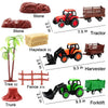 3 Pack Farm Toy Tractor with 40pcs Plastic Animals Figurines and Fence Playset, Farm Figures Farmer Vehicle Toy Truck with Trailer for 3-12 Years Old Kids Boys Girls Toddlers