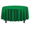 Exquisite 6-Pack Premium Plastic Tablecloth 84in. Round Plastic Table Cover - Emerald Green