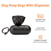 Amazon Basics Standard Dog Poop Bags with Dispenser and Leash Clip, Unscented, 900 Count, 60 Pack of 15, Black, 13 Inch x 9 Inch