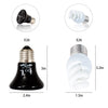 REPTIZOO Dual Nano Dome Reptile Lamp Fixture Combo Pack Includes 5W Mini Fluorescent UVB Reptile Light Bulb & 35W Ceramic Heat Emitter Reptile Heat Lamp Bulb
